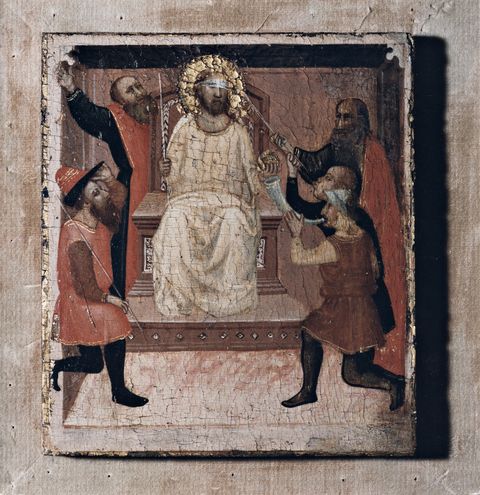 Anonimo — Maestro di Barberino - sec. XIV - Cristo deriso — particolare